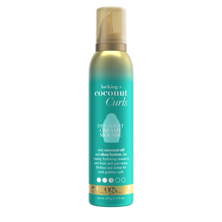 OGX Locking + Coconut Curls Enhancing Decadent Creamy Hair Styling Mousse, 7.9 oz