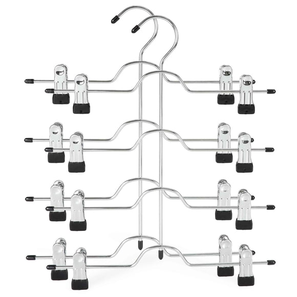 Percha para faldas TOPIA HANGER, metal, 4 niveles, para mujer, paquete de 2, color negro