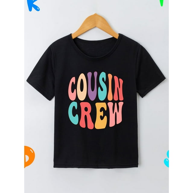 Boys Trendy Letter Print Casual T-Shirt, Breathable Comfortable Basic Round Neck Tees Tops For Toddlers Kids Children Summer