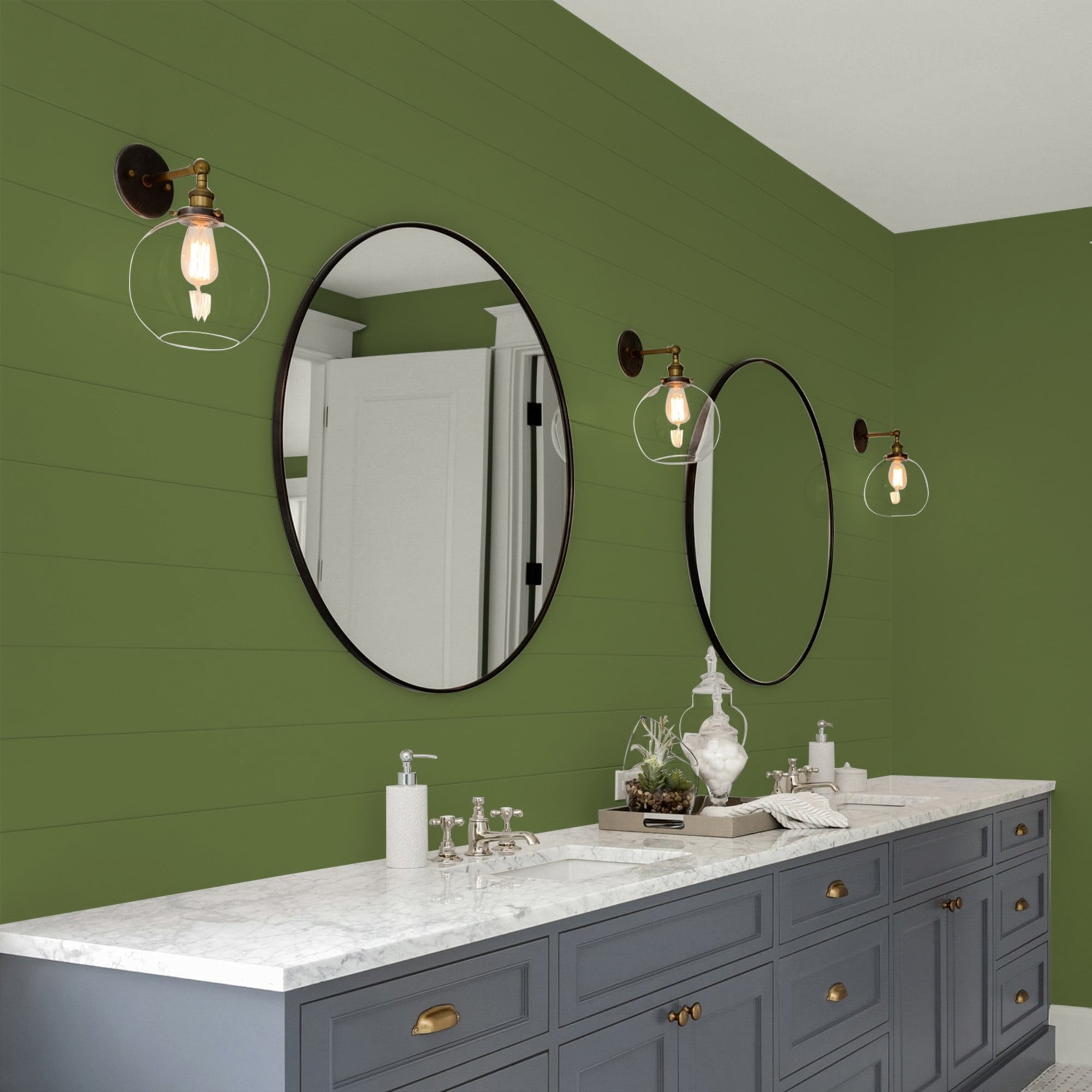 Glidden HEP Globe Artichoke / Green, Eggshell Interior Paint with Primer, 1 Quart