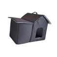 thumbnail image 1 of Casa para gatos salvajes al aire libre, refugio de invierno, cabaña plegable, tienda de campaña para cachorros, nido cálido, cama cueva para mascotas para perros 48 cm x 33 cm x 40 cm, 1 of 8