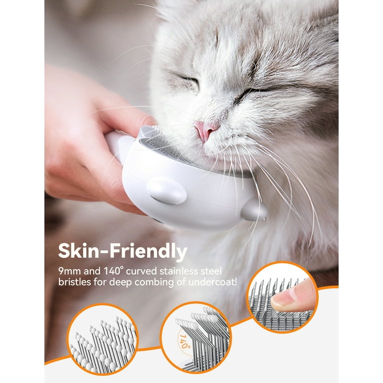 Feelneedy 3 in 1 Cat Steam Brush, Self-Cleaning Grooming Tool photo 3