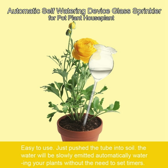 Garosa Watering Glass Sprinkler, Plant Self Watering Device, Automatic Self Watering Device Glass Sprinkler for Pot Plant Houseplant