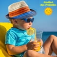 thumbnail image 2 of Peak 2 Peak Multi Colored Designed Straw Fedora - UPF50+ Sun Protection Hat Size 7-14 Years, 2 of 7