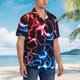 thumbnail image 3 of Balery Red And Blue Lightning Camisas hawaianas de manga corta para hombre, camisas playeras de corte holgado, camisas de vacaciones con botones,3X-Large, 3 of 7