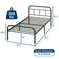 thumbnail image 5 of Lusimo 14"Heavy Duty Twin Metal Bed Frame No Box Spring Needed and Noise-Free Mattress Foundation Twin Size, 5 of 9