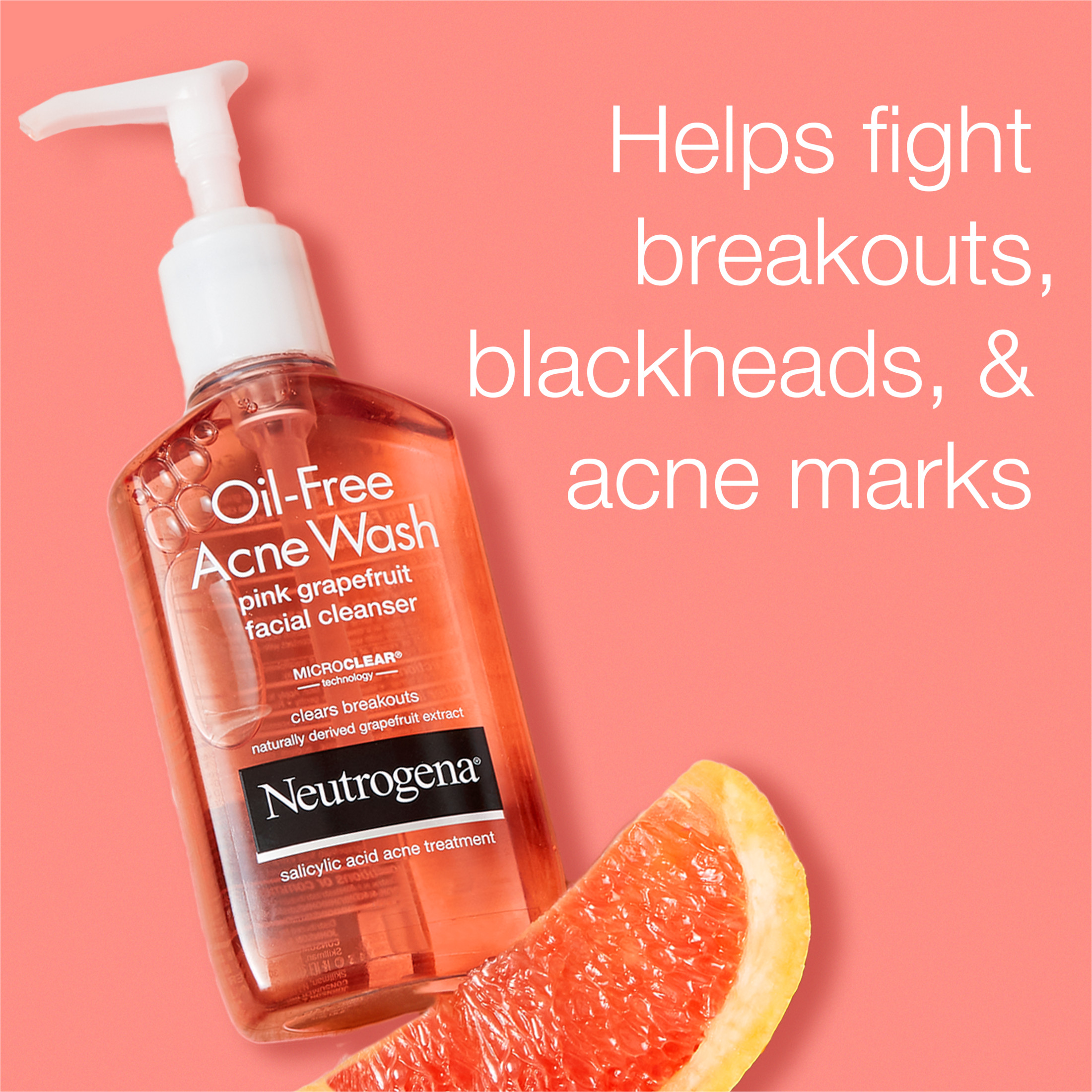Neutrogena Oil-Free Pink Grapefruit Acne Facial Cleanser, 6 fl. oz - image 3 of 11