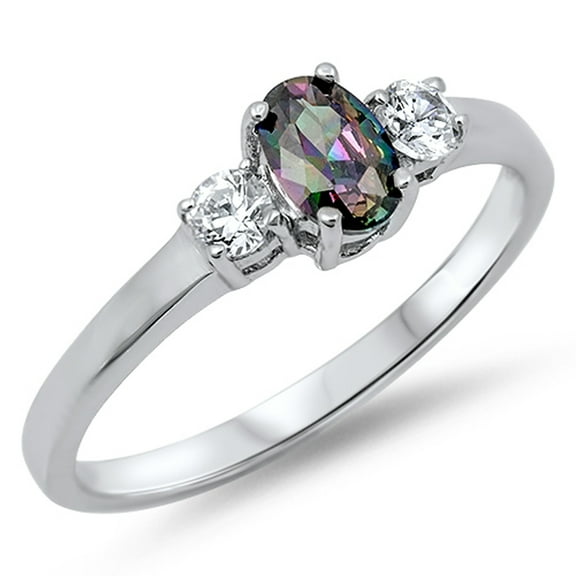 CHOOSE YOUR COLOR Women's Multi-color CZ Wholesale Ring .925 Sterling Silver Band Black Female Size 12