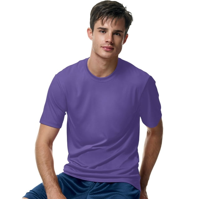 Hanes T-Shirt pour Homme Cool DRI Sans Étiquette, s, Violet