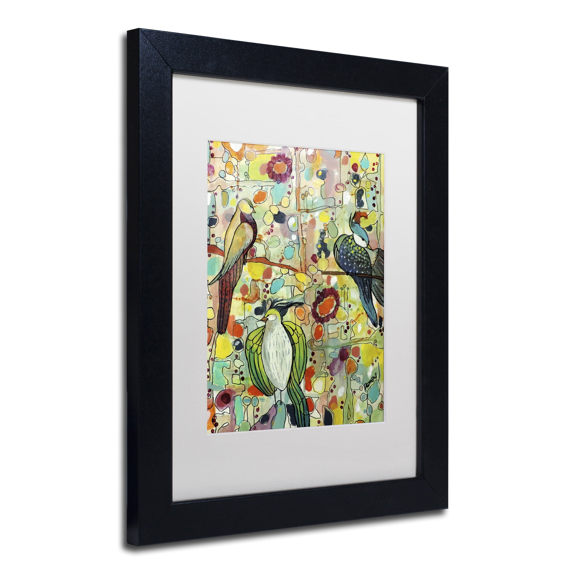 Sylvie Demers 'Assembl茅e' Matted Framed Art