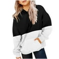 thumbnail image 1 of JAKANYQ Sweat à Capuche Décontracté à Manches Longues Col Rond Imprimé Color Block pour Filles Tout-Petits Noir 4-5 Ans, 1 of 3