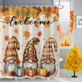 thumbnail image 2 of Shower Curtains for Bathroom-48"x72",Gnome Thanksgiving Maple Leaf Waterproof Bath Curtain Grommet Shower Curtain Set, 2 of 7