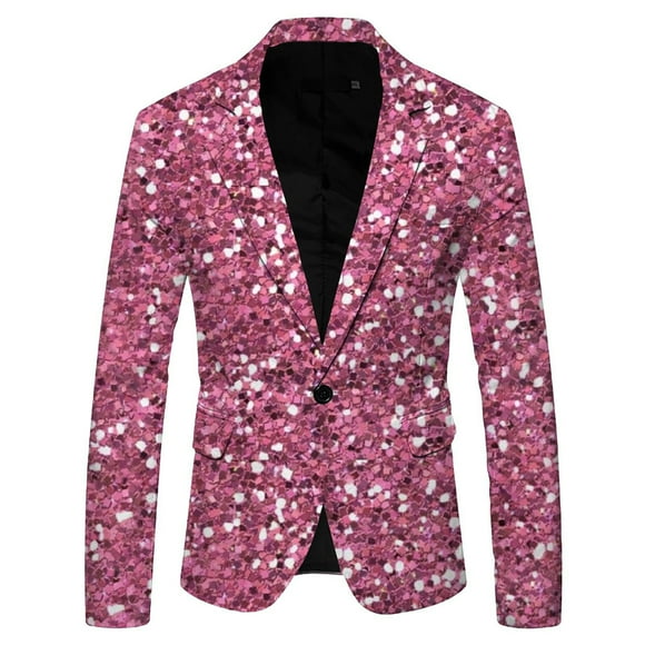 toraway Men Suits Slim Fit Black and Gold Casual Men's 3D Sequin Suit Printed Pocket Lapel Button up Suit Suit Style Four S