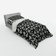 thumbnail image 3 of Ambesonne Flower Bedding Set 4 Pcs, Vintage Style Blossom Design, Queen, Black and Ivory, 3 of 3