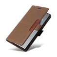 thumbnail image 3 of For Samsung Galaxy S24 Ultra PU Leather Wallet Phone Case,Flip Folding Kickstand,With Card Slots & Cash Pocket,Shockproof Anti-fall Rugged Anti-fall Ultra Slim Phone Case Cover,Brown, 3 of 8