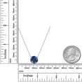 thumbnail image 6 of Gem Stone King 14K White Gold Blue Created Sapphire Pendant Necklace for Women | 3.66 Cttw | Gemstone September Birthstone | Round 10MM | With 18 inch Chain, 6 of 6