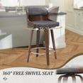 thumbnail image 5 of Dycanpo 26”Bar Stools Swivel, Walnut Counter Height Bar Stools for Home Bar, Grey, 5 of 7