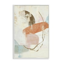 Stupell Industries Rustic Abstract with Orange Accent Abstract Painting White Framed Art Print Wall Art, 12 x 18