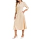 thumbnail image 4 of INSPIRE CHIC Vestidos de Mujer de Manga 3/4 Cuello en V Ropa de Trabajo Vestido A-Line con Bolsillos XL Durazno Profundo, 4 of 5