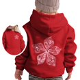 thumbnail image 1 of DGHM Sweat à Capuche à Fermeture à Glissière 4t pour Filles, Mode Punk Décontractée Imprimée à Manches Longues Rouge, 1 of 4