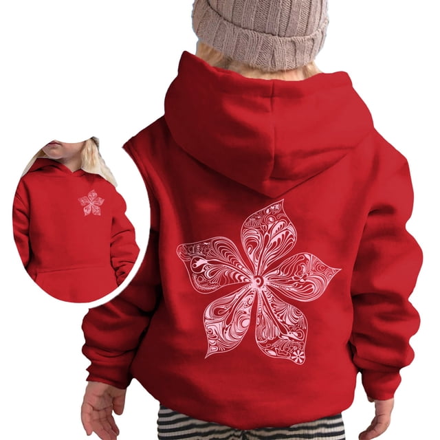 DGHM Sweat à Capuche à Fermeture à Glissière 4t pour Filles, Mode Punk Décontractée Imprimée à Manches Longues Rouge