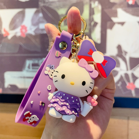 Cute Hello Kitty Anime-Style Keychain - Kawaii Bag Charm & Phone Lanyard for Girls