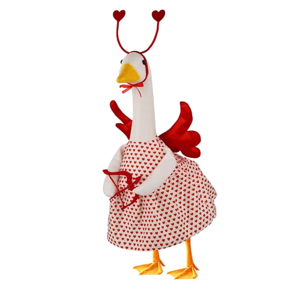 Elainilye Valentine's Day Porch Goose Outfit, Holiday Outfit Suit for 23 Inch Decoration Goose, Festive Indoor Outdoor Patio Lawn Decor