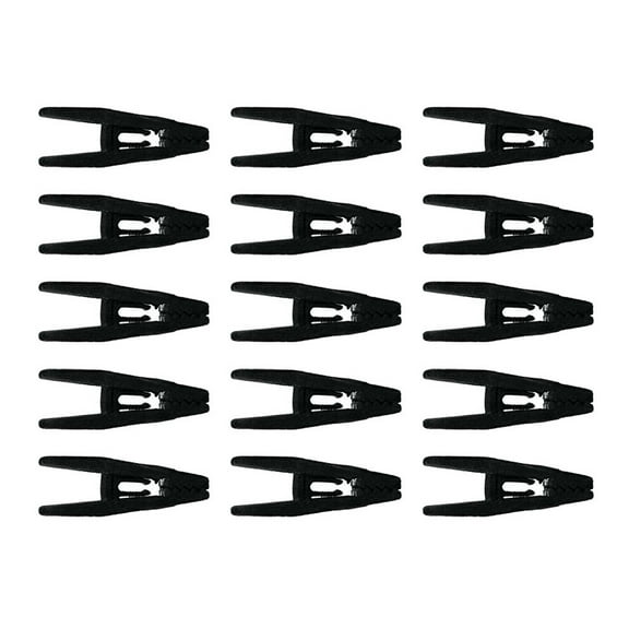 unbranded 15 Pcs Pant Hangers with Clips Clothes Hanger 7*2.1*1.8CM Black