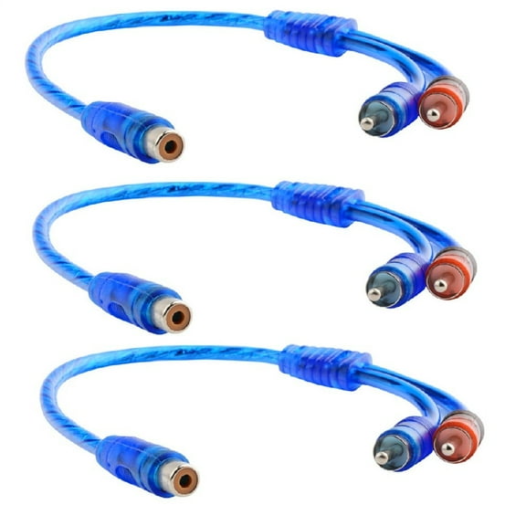 Car Audio Cable 1 Female To 2 Male RCA Adapter Wire Splitter Signal Connector