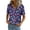 Dark Blue, variant on 250th Anniversary Top for Women 1776-2026 - Patriotic USA Flag Wave Print Button Down Shirt with Pocket - Short Sleeve Collared V-Neck Blouse for Business Casual Work & Independence Day Red L