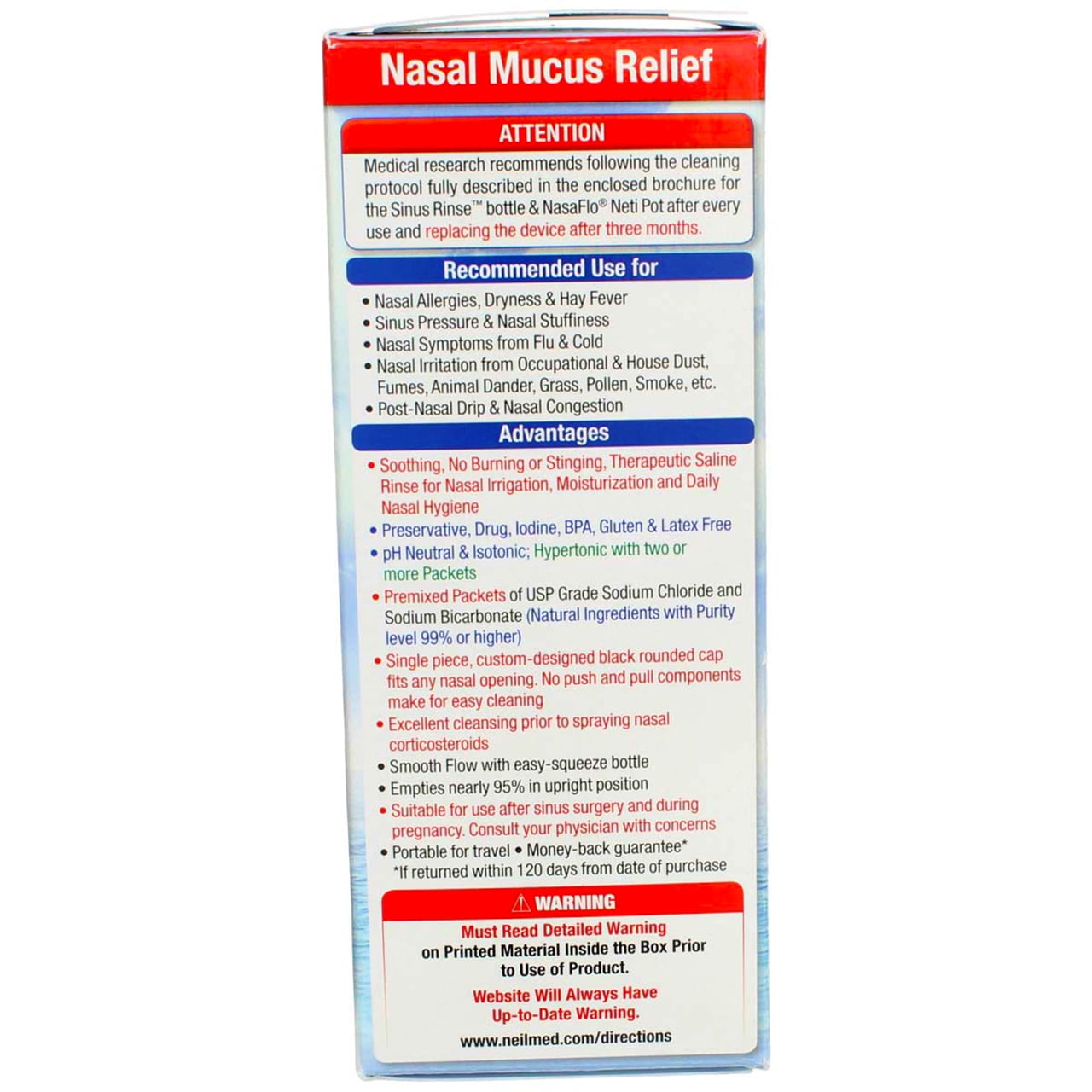 NeilMed Sinus Rinse Starter Kit, 8 fl oz (4 Pack) (Bundle)