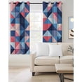 thumbnail image 2 of Blue Pink Abstract Art Kitchen Curtains Geometric Modern Art Cafe Short Curtains for Bathroom Blackout Window Curtain Grommet Small Window Treatment Tier Drapes for Bedroom Living Room 27.5"x39"x2, 2 of 9