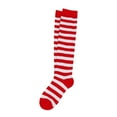 thumbnail image 4 of Wuxian Socks For Women Ladies Striped Knee High Stockings Calf Socks Christmas Socks Soft Cozy Breathable Lightweight Footwear,Red,One Size, 4 of 4