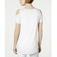 thumbnail image 2 of Jm Collection Women's Petite Cold-Shoulder Top Bright White Size PM, 2 of 3
