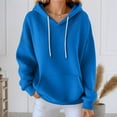 thumbnail image 2 of Womens Hoodie Blue Ribbed Hoodie for Women Long Sleeve Pullover Sweatshirts for Women Cute Hoodies for Women XXXXXL, 2 of 4