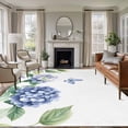 thumbnail image 2 of Spring Blue Purple Hydrangea Large Area Rugs 6x9 ft Country Watercolor Floral Butterfly Leaf Washable Rug Non Slip Indoor Carpet Absorbent Floor Mat for Living Room Bedroom Dining Room, 2 of 9