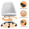 thumbnail image 4 of Aidoly Swivel Vanity Chair with Adjustable Height - Padded Desk Seat with Metal Base for Home Office & Dressing Area, Grey, 4 of 6