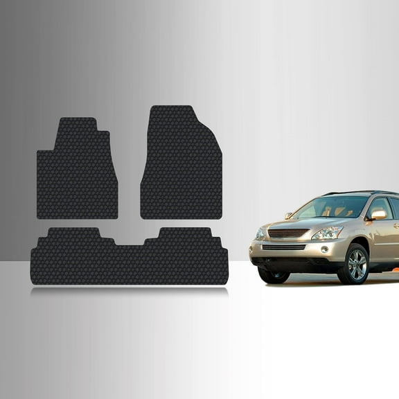 ToughPRO Front   2nd Row Mats Compatible with Lexus RX330 2005 - All Weather Heavy Duty (Made in USA) Black Rubber