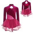 thumbnail image 2 of iiniim Lyrical Dance for Girls Sparkly Rhinestone Ballet Leotard with Wrap Skirts Modern Dancewear Hot Pink 14, 2 of 7