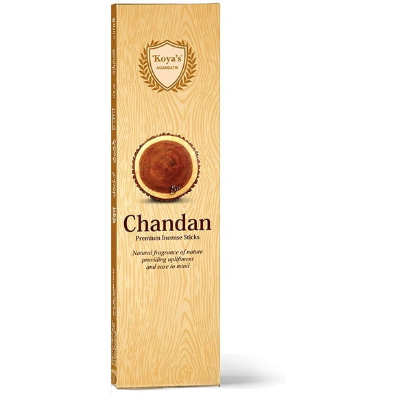 Koya's Chandan Premium Incense Sticks, Pack of 20 Sticks, 23 cm Long, Hand Crafted