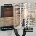 thumbnail image 2 of Kira Home Clara 22" 3-Light Modern Farmhouse Vanity / Bathroom + Oval Wavy Glass Shades, Gray Oak Finish, 2 of 7