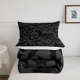 thumbnail image 4 of Halloween Themed Twin Size Comforter Set,Black Bats Animal Print Bedding Comforters Bedroom Collection,Dark Grey Color Bedding Set Teens, 4 of 6