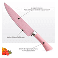 thumbnail image 4 of Juego de 6 Cuchillos de Cocina de Acero Inoxidable MALUBERO Color Rosa, 4 of 4