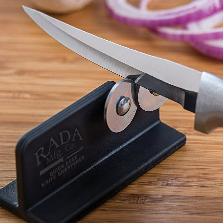 Rada Cutlery Quick Edge Knife Sharpener – Stainless Steel Wheels Made in  the USA, 4 Pack