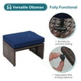 thumbnail image 3 of JOIVI 6-Piece Patio Wicker Furniture Set, Patio Furniture Set with Cushioned Ottoman and Coffee Table, Navy Blue & Brown, 3 of 10