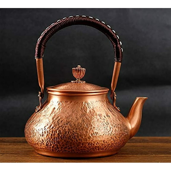 Wollet Handmade Solid Pure Copper Tea Pot Kettle, Capacity:1.3L