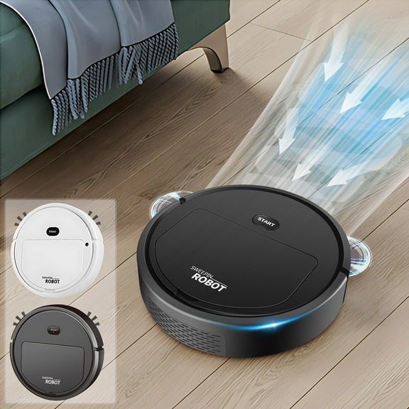 Nkmbld Robot Floor Cleaner Intelligent Sweeping Robot Household Mop Three-in-one Sweeping Suction and Mopping, Black