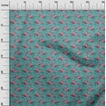 thumbnail image 3 of oneOone Cotton Poplin Teal Blue Fabric Florals Quilting Supplies Print Sewing Fabric By The Yard 42 Inch Wide, 3 of 4
