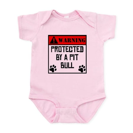 

CafePress - Protected By A Pit Bull Body Suit - Baby Light Bodysuit Size Newborn - 24 Months