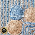 thumbnail image 2 of DN HANDICRAFT Traditional Hallway Rug Carpet for Bedroom Multi Color Hand Braided Reversible Jute Cotton Denim Indian Rectangle Area Rug (3x6 Sq Feet), 2 of 5